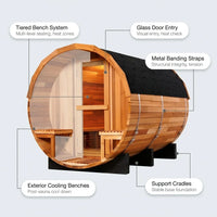 6-Person Patchworkred Cedar Traditional Steam Barrel Sauna — How It Works