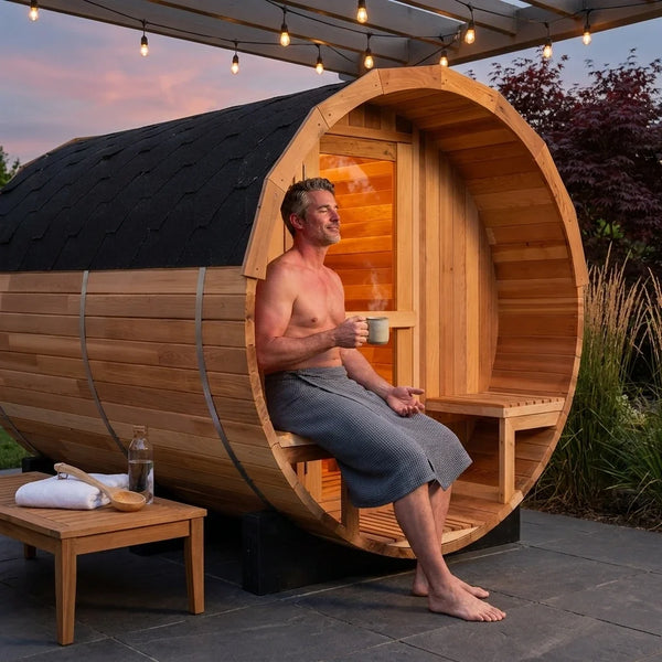 Traditional Steam Sauna Built for Recovery, 6-Person Cedar Construction, 6000W Heater, Outdoor Use